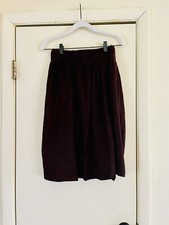 VTG 70s Cottagecore Farmgirl Chocolate Brown Boho Prairie Suede Full Skirt Xs