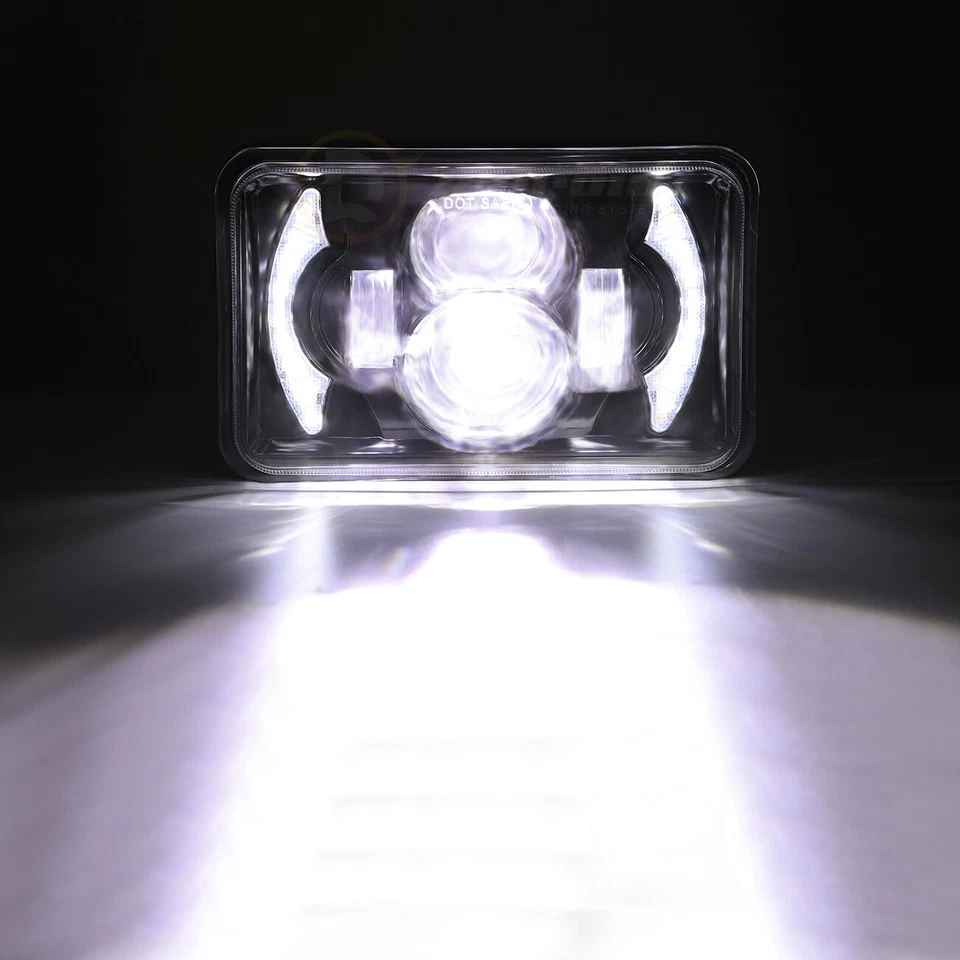 4x6" LED Headlight Halo Projector Hi-Lo Sealed Beam For YAMAHA TW200 DT 125 RE - Image 2 of 4