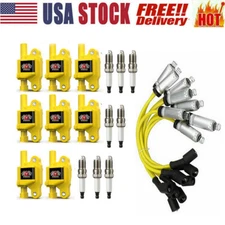 8* Ignition Coil+Spark Plug+Wire set For 5.3L 6.0L 6.2L Chevy Silverado 1500 GMC