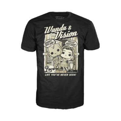 Marvel Funko Pop Tee T-Shirt Wanda & Vision House Size XXL 2XL Black Wandavision