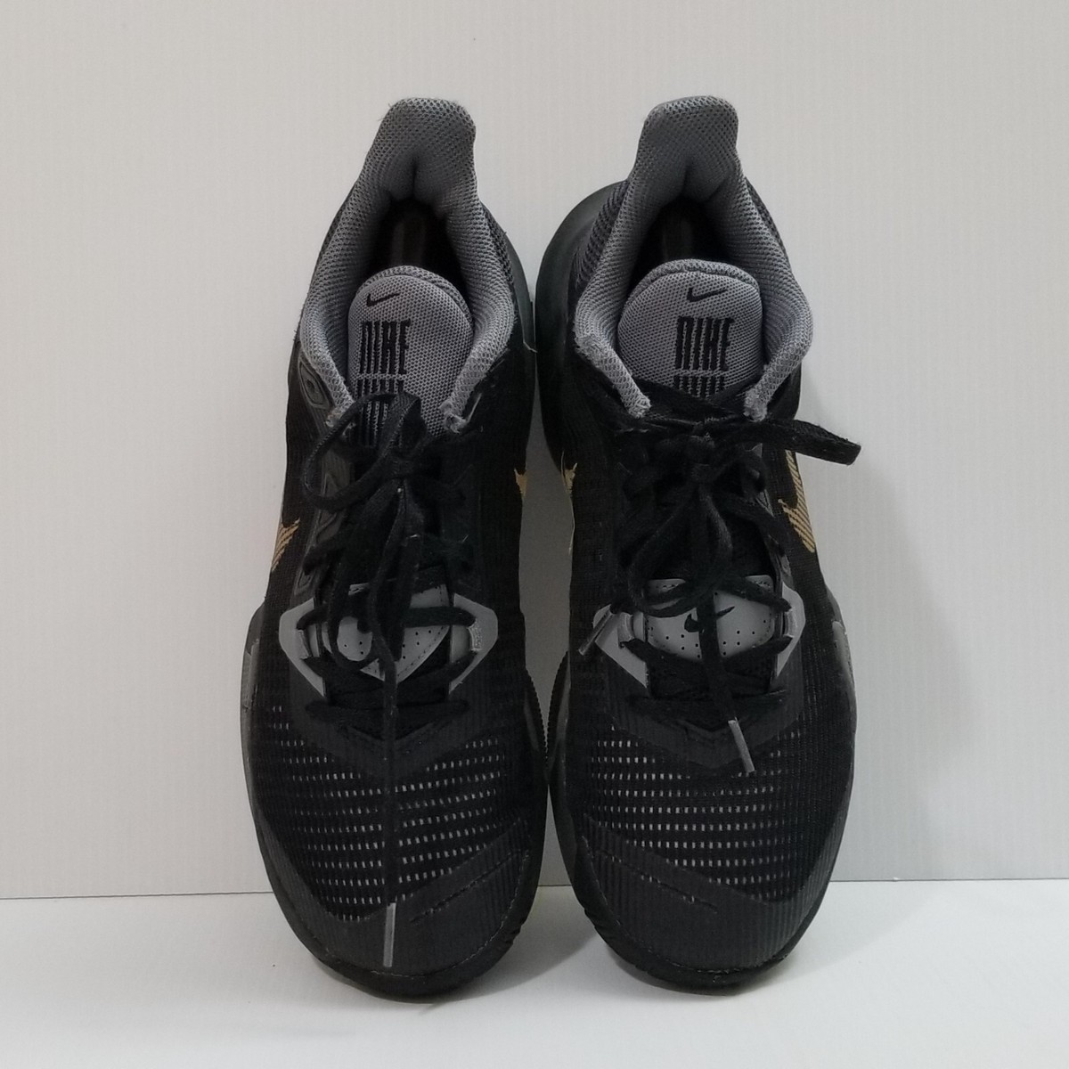 Nike Men Air Max Impact 3 Basketball Shoes Black Gold Grey 