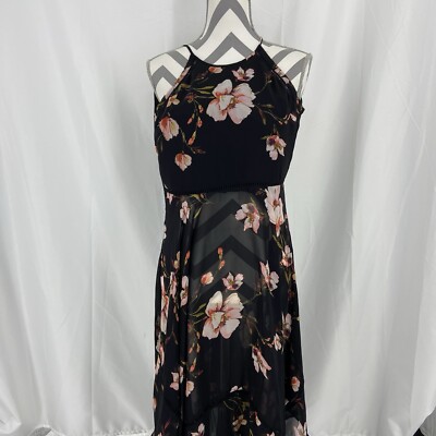 candies maxi dress Candies Black Floral High Low Maxi Dress Size Extra Small XS