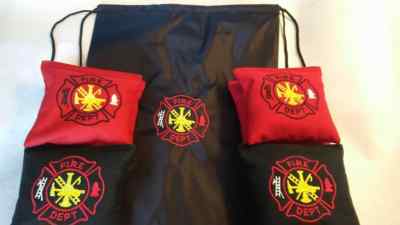 Fire Dept Cornhole Bags Resin Filled corn hole bags regulation made with bag