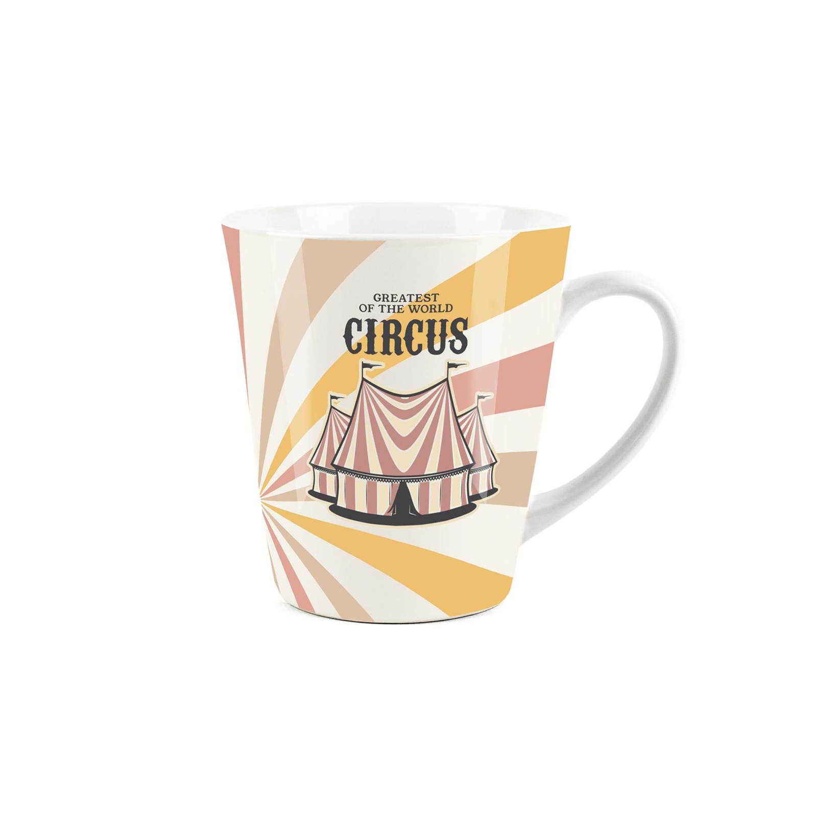 Vintage Circus Small Latte Mug - Circus Tent Ceramic Tea/Coffee Gift