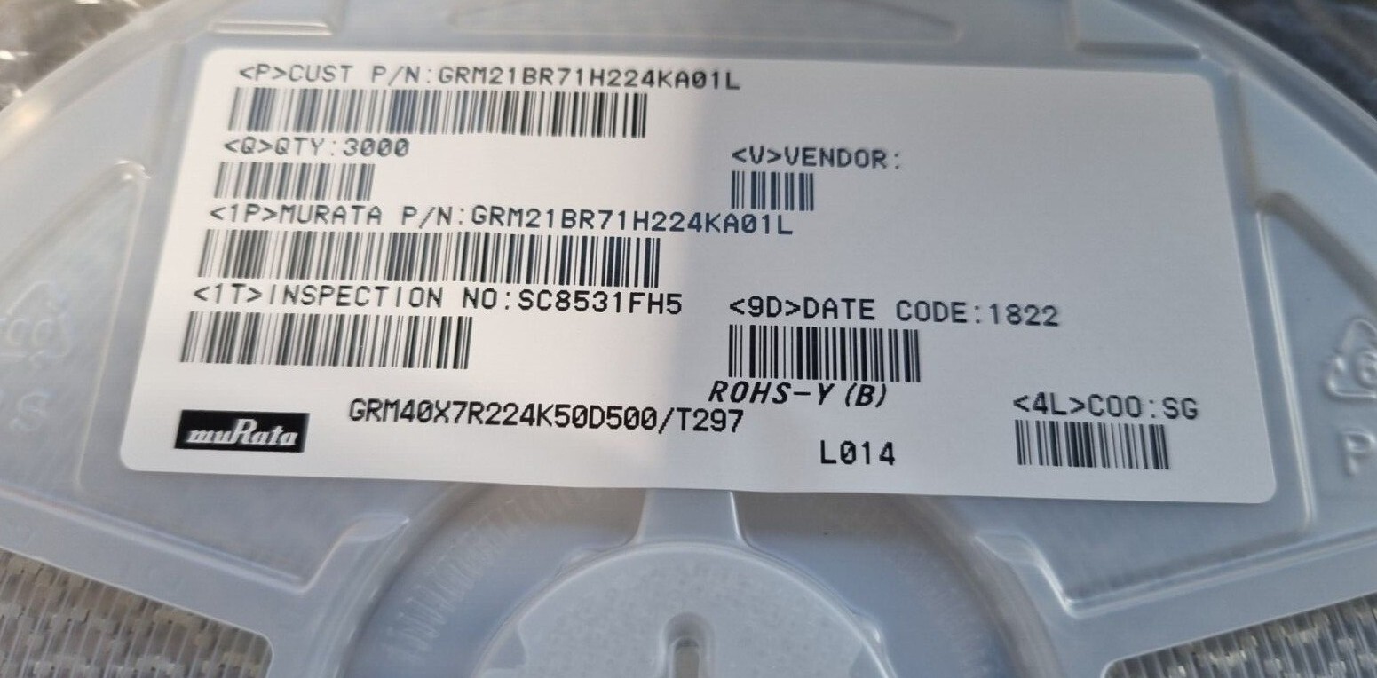 MURATA GRM21BR71H224KA01L MULTILAYER CERAMIC CONDENSATOR 3000/PK (R4S13.3B3)