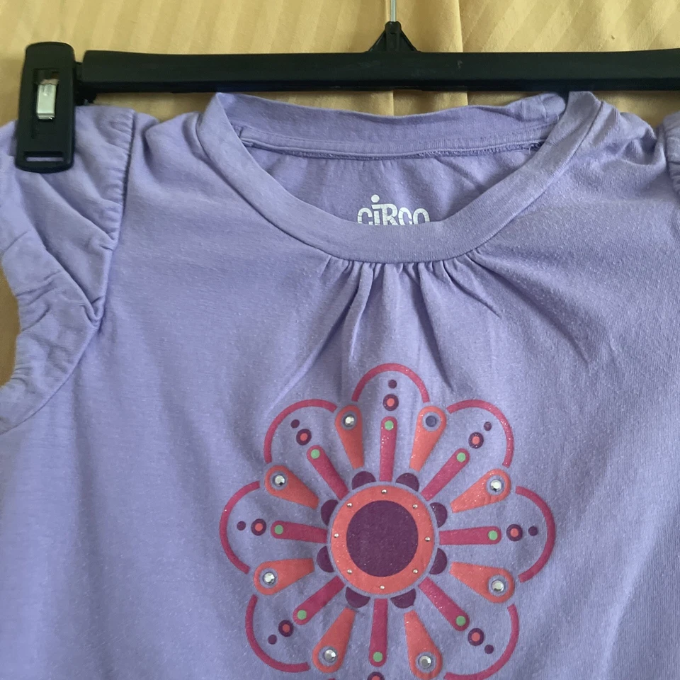 Circo Girl’s Purple Top With Sparkle Size Medium 7/8 - Image 3 of 4