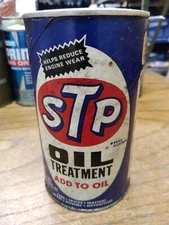 Vtg STP Oil Treatment 15 Fluid Ounces Full Cardboard Metal Can Good Condition #2
