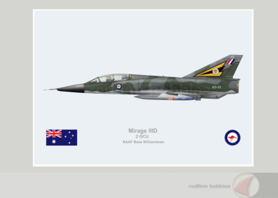 Warhead Illustrated Mirage IIID 2 OCU RAAF A3-113 V2 Aircraft Print