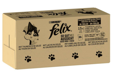 Purina Felix Fisch Mix 120x85g Nassfutter Katzen Gelee Multipack Sparpack