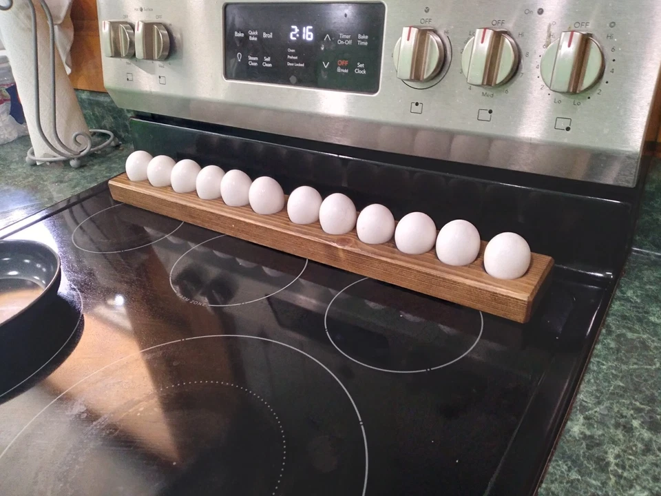 Bandeja/soporte para huevos rústico exhibición de encimera (BB) Foto 2 de 4