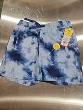 NEW BOYS CAT  JACK ABOVE THE KNEE BLUE TIE DYE PULL ON SHORTS SIZE M 8