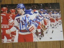 1980 TEAM USA Hockey MIKE ERUZIONE Signed 4x6 Photo AUTOGRAPH 1F