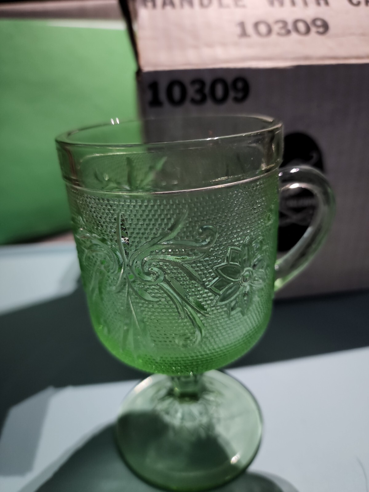 a tiara exclusive glass 4 Green Glasses with handle eBay
