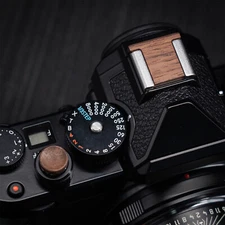 Wooden Soft Shutter Button + Hot Shoe Cover Kits For Nikon ZF Camera Replacement