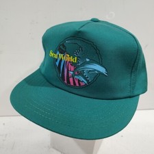 VTG Snapback Hat Sea World NWT USA Made 1992 Green OSFA Teal Neon