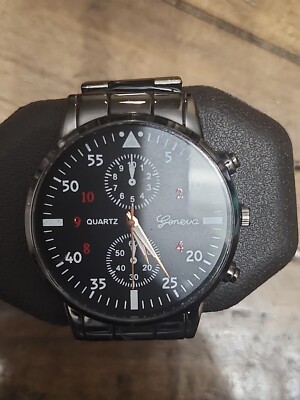 Geneva Black watch men's quartz watch student sports for men's