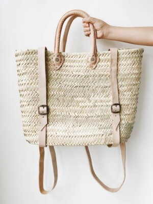  Backpack, Straw Bag Made, Shopping and Picnic Baskets, Traditional