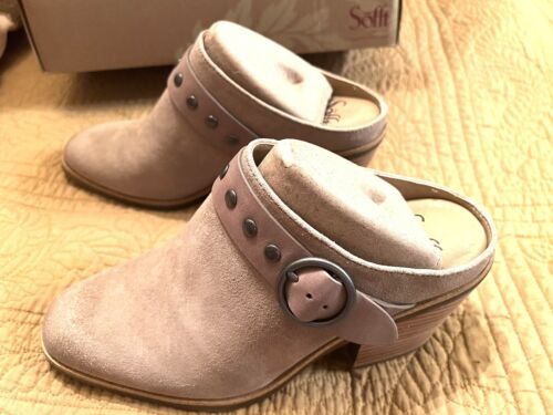 Gorgeous NIB SOFFT COREY Cashmere Suede 7.5, 38 Mules New In Box