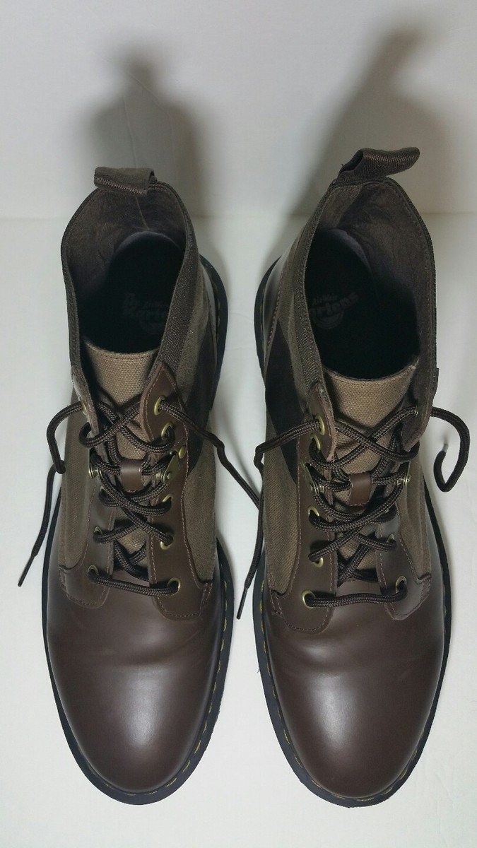 DR. MARTENS BEAM 6-Tie Boots Men\'s 9 Women\'s 10 Dark Brown Tan Waxy Canvas NEW DR. MARTENS BEAM 6-Tie Boot dark/brown tan waxy canvas  main image 4