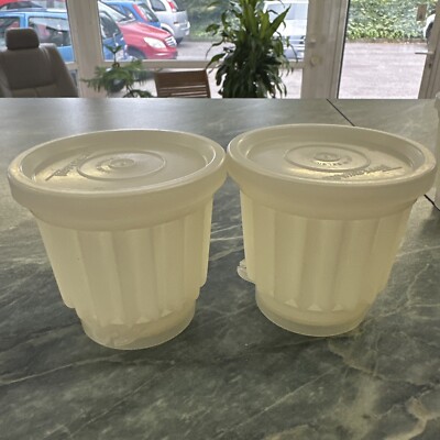 2er Set Tupperware Puddingform/Eisform Sturzform mit Deckel Beige