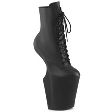 10" Black Hoof Extreme Platform Stripper Shoes High Heels Lady Gaga Fetish Boots