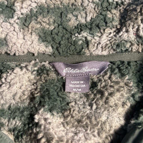 Eddie Bauer Men’s size Medium Button Up Desert Camo Sherpa Fleece Jacket - Picture 4 of 4