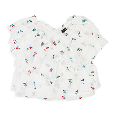 NWT CALLIPYGIAN RUFFLE WHITE BLOUSE SIZE XS $175