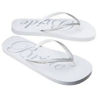 white flip flop sandals