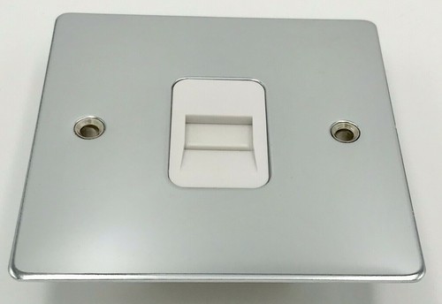 Single Outlet Secondary Telephone Socket - Polished Chrome White Insert 87TCSWH - Picture 7 of 7