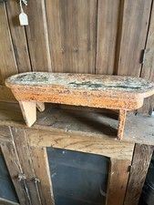 AAFA Antique Wooden Step Stool Riser Footstool Primitive Original Paint Bootjack