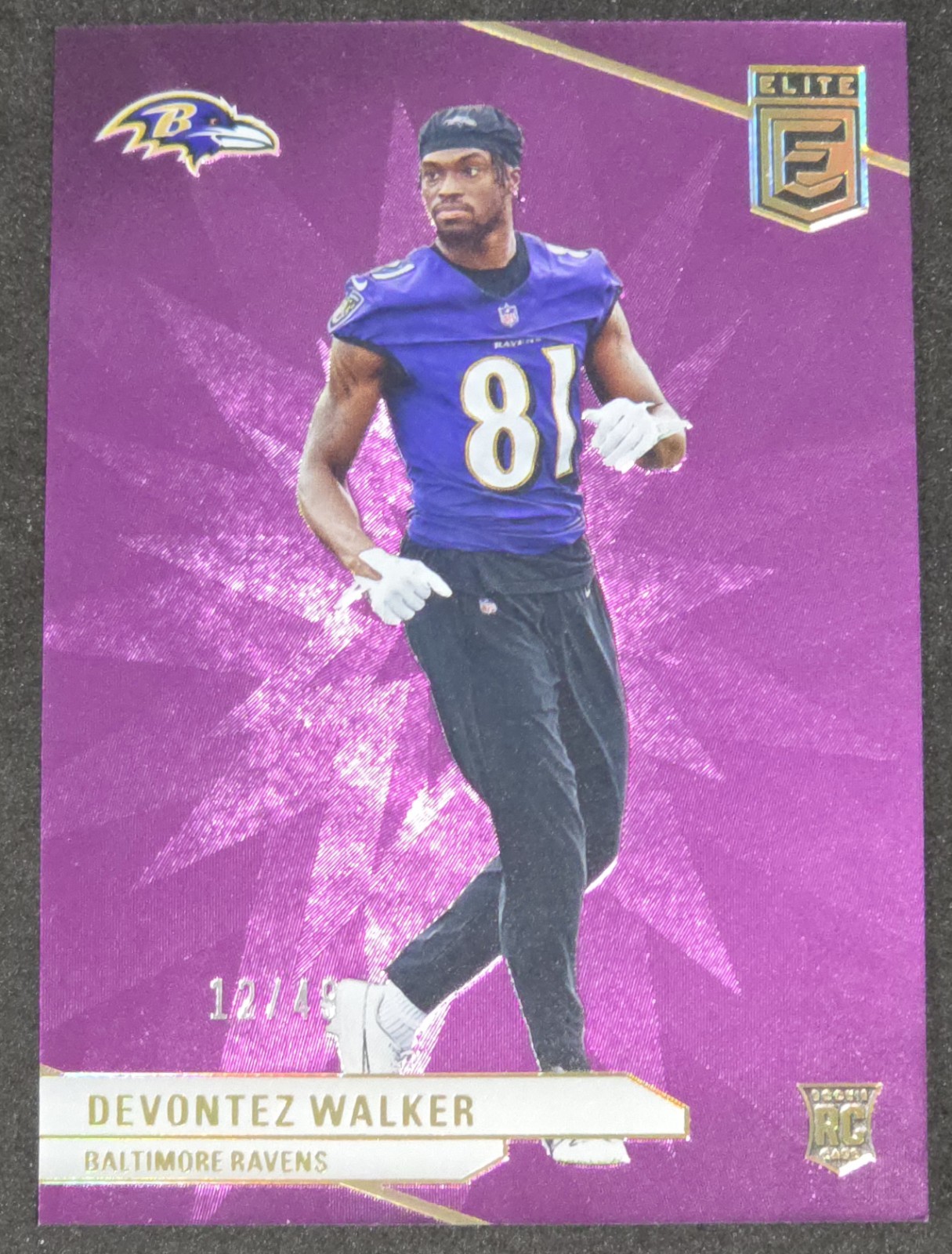 2024 Panini Donruss Elite Devontez Walker #123 Purple /49 RC RAVENS