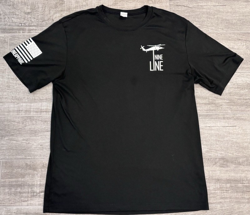 Nine Line I Stand For Our National Anthem Shirt - Black Adult Size Large