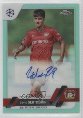 2022 Chrome UEFA Club Competitions Aqua Refractor /199 Zidan Sertdemir Auto n0c