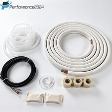 25 Ft Mini Split Line Set 1/4" 3/8" Copper Tubing AC Heat Pump Kit