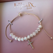NEW Bijoux Bar Rose Gold Pretty Pink Pearl Be...