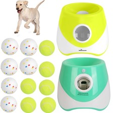 Automatic Dog Ball Launcher Rechargeable Interactive Pet Ball Thrower w/ 6 Balls