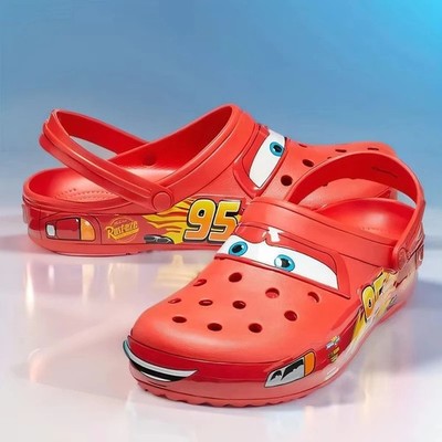 Kid s LIGHT-UP Lightning McQueen Crocs boys girls Shoe Clog Disney C8-J3 Size **