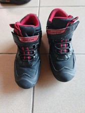 Geox baskets enfant unisexe noir/rouge scratch cheville EU 30 logo