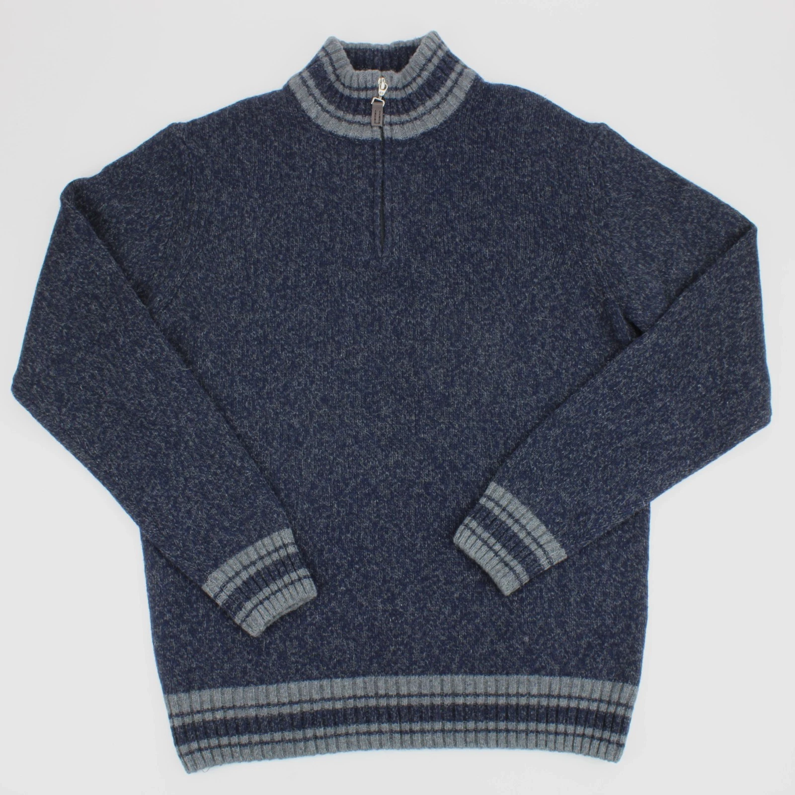 Daniele Blasi Sweater Mens Medium Navy Wool Blend Quarter Zip Made in Italy Knit