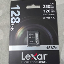Lexar Professional 1667x 128GB SDXC UHS-II V60 4K Card Class 3