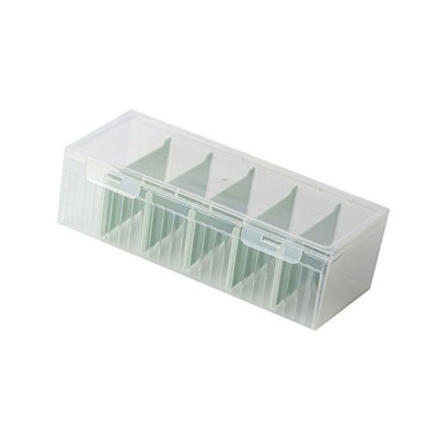 Transparent Desktop Storage Box With Lid 5 Adjustable Compartments Holds A8