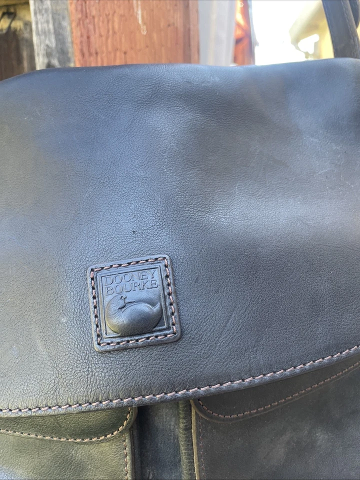 Dooney Bourke Leather Saddle Messenger Shoulder Bag - Image 3 of 4