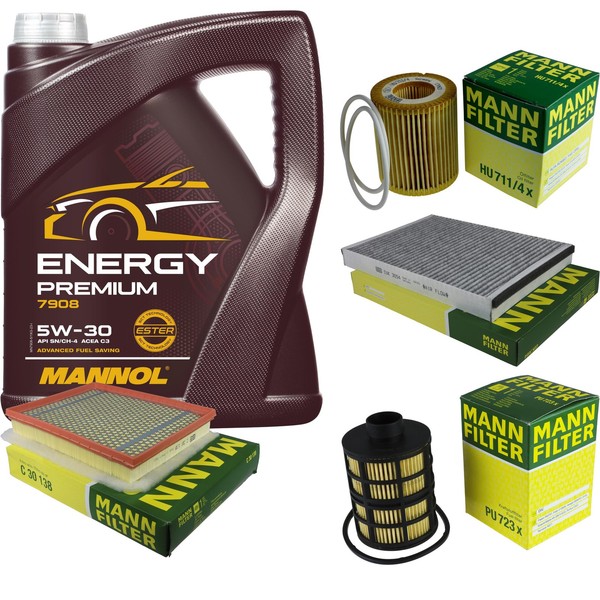Inspektionspaket 5L Mannol Energy Premium 5W-30 FüR Opel Astra H Caravan 1.9-image
