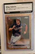 2022 Topps Gilded Collection Chrome Gold Etch Refractor Riley Adams RC /99 W MBA