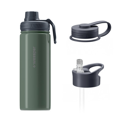 Trinkflasche Thermosflasche 500 ml Edelstahl Wessper B3 THERMOSTEEL grün