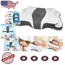 Ergonomic Neck Pillow: King Size, Contoured Memory Foam for Side & Back Sleepers