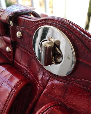 Coach XL 14206 Ella Red Crocodile Embossed Leather Magic Bag | eBay