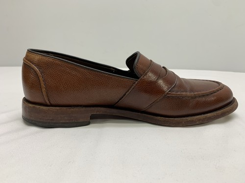 Allen Edmonds "RANDOLPH" Brown Rough Grain Leather Penny Loafers 9 Made in USA - Picture 5 of 14