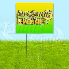 FRESH LEMONADE 18x24 Yard Sign Drinks Plastic Corrugated WITH STAKE USA YS00227