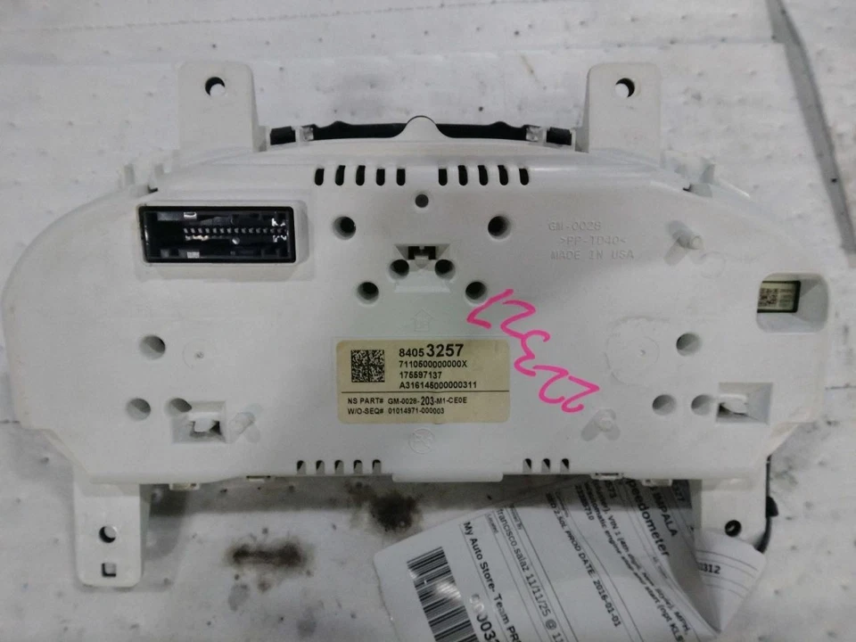 Velocímetro Cluster VIN 1 cuarto dígito nuevo estilo MPH compatible con 16 IMPALA 577697 Foto 2 de 4